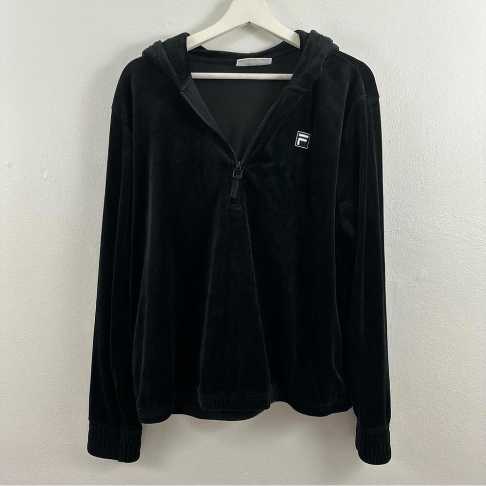 Fila Black Half Zip-Up Hoodie
